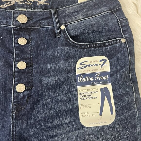 Seven7 Women's Ultra High Rise Ankle Skinny Exposed Button Front Jeans Sz 16 NWT - Picture 9 of 12